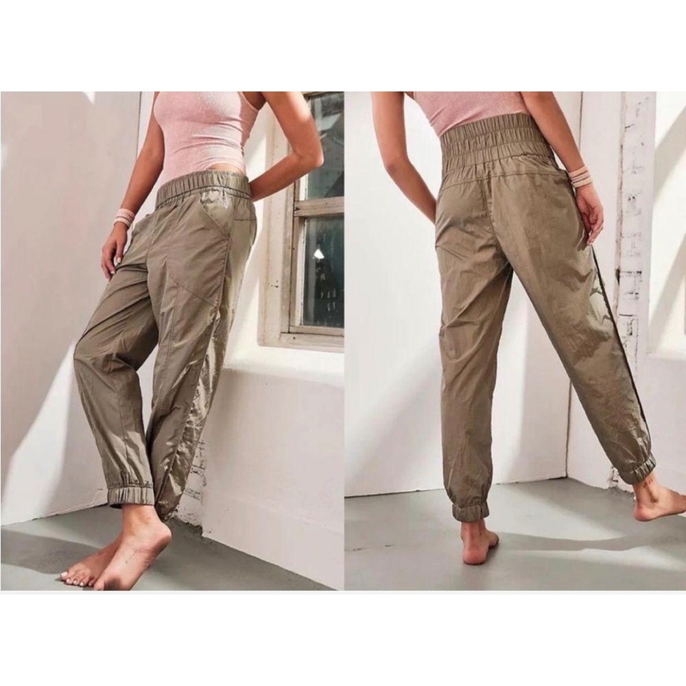 Free People Movement Way Home Joggers Olive Green High Rise Pants Medium